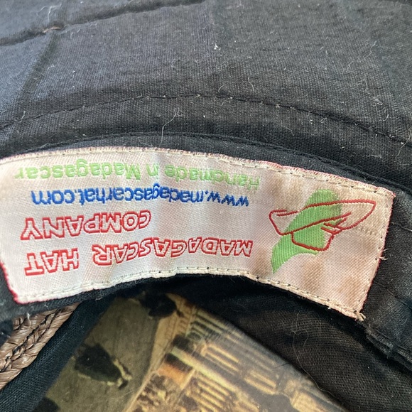 Madagascar Hat Company Packable Straw Visor Brown With Black Trim Sun Visor - Picture 5 of 12